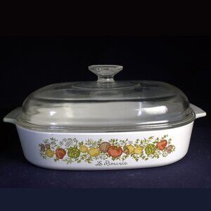 Corning Ware “Spice of Life” A-10-B 4 Qt. Casserole Dish & Domed Pyrex® Lid